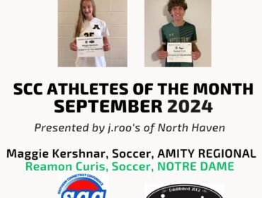 Amity Regional’s Maggie Kershnar and Notre Dame’s Reamon Curis are the SCC’s September Athletes of the Month, presented by j.roo’s