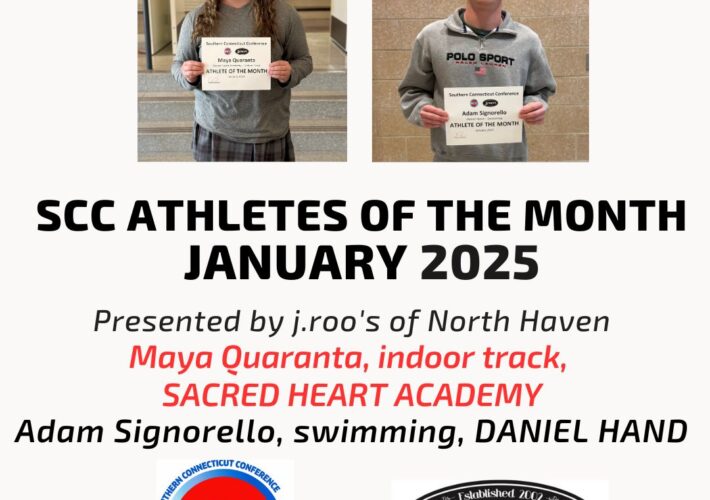 Maya Quaranta (Sacred Heart Academy), Adam Signorello (Daniel Hand) named SCC Athletes of the Month for January 2025, presented by j.roo’s